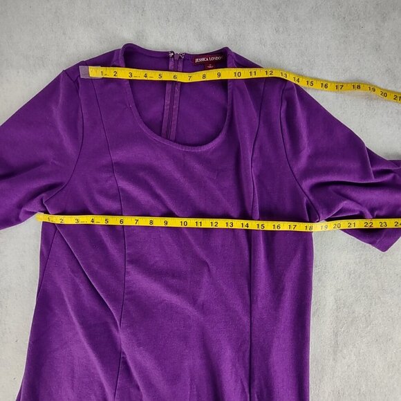 Jessica London Stretch Knit, Purple Midi Dress Women’s Size 18 - Picture 8 of 12